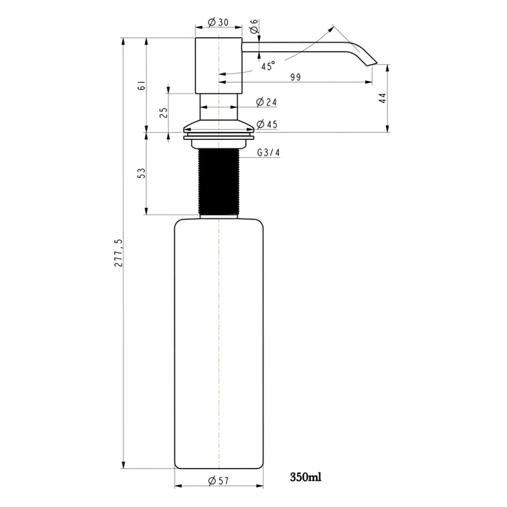 1810 Gold Brass Integrated Soap Dispenser - Image 2