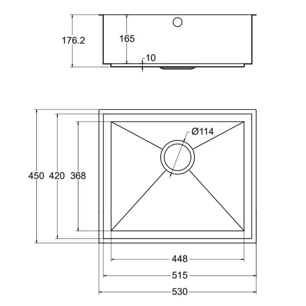 AXIXUNO 500U QG Stainless Steel Undermount Sink - Image 4