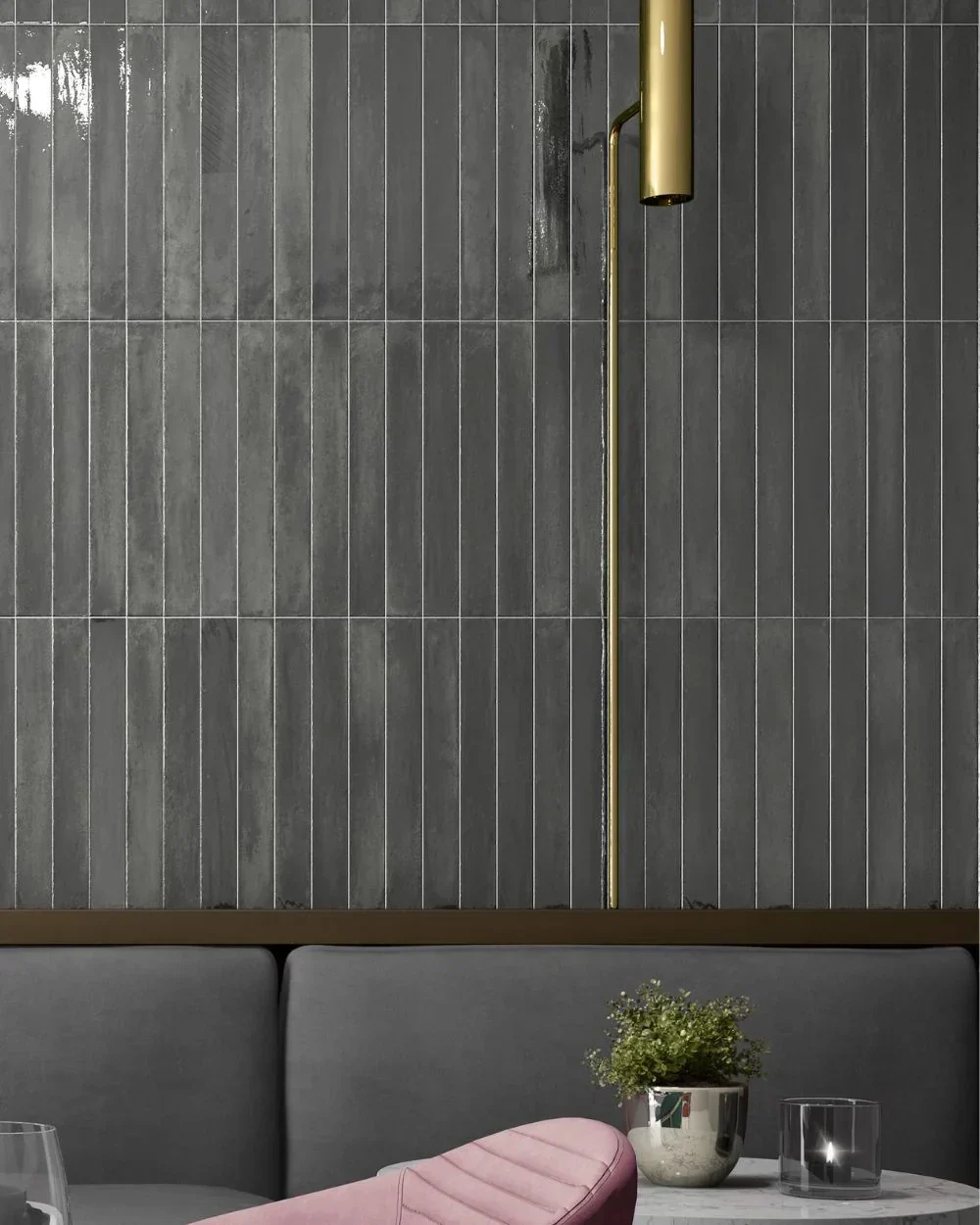 Bharumini Grey Wall Tile 5 x 40cm