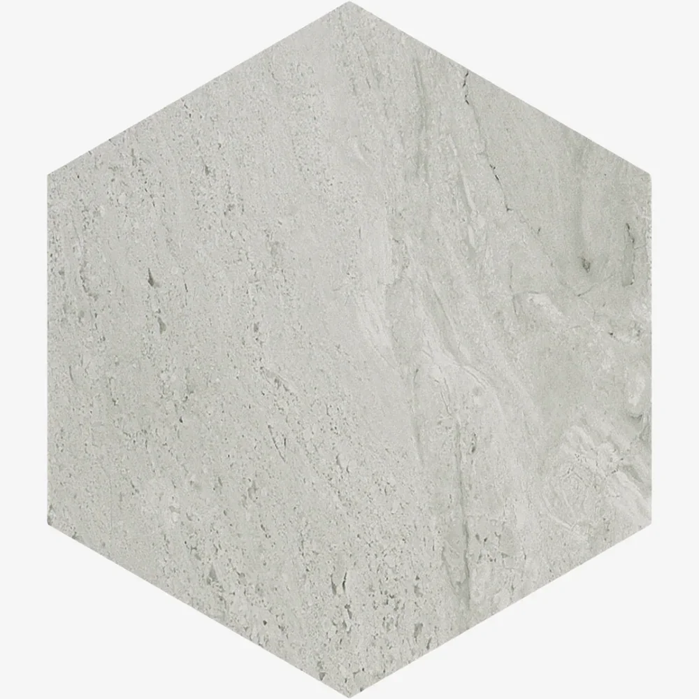 Bordaux Hexagon Grey Porcelain Tile 13.9 x 16cm