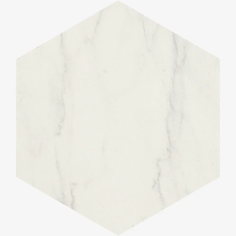 Bordaux Hexagon White Porcelain Tile 14 x 16cm - Image 3