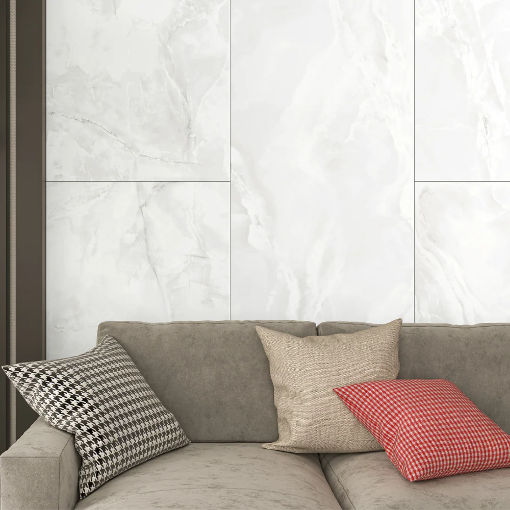 Calacatta Finite White Porcelain Tile 90 x 90cm - Image 3