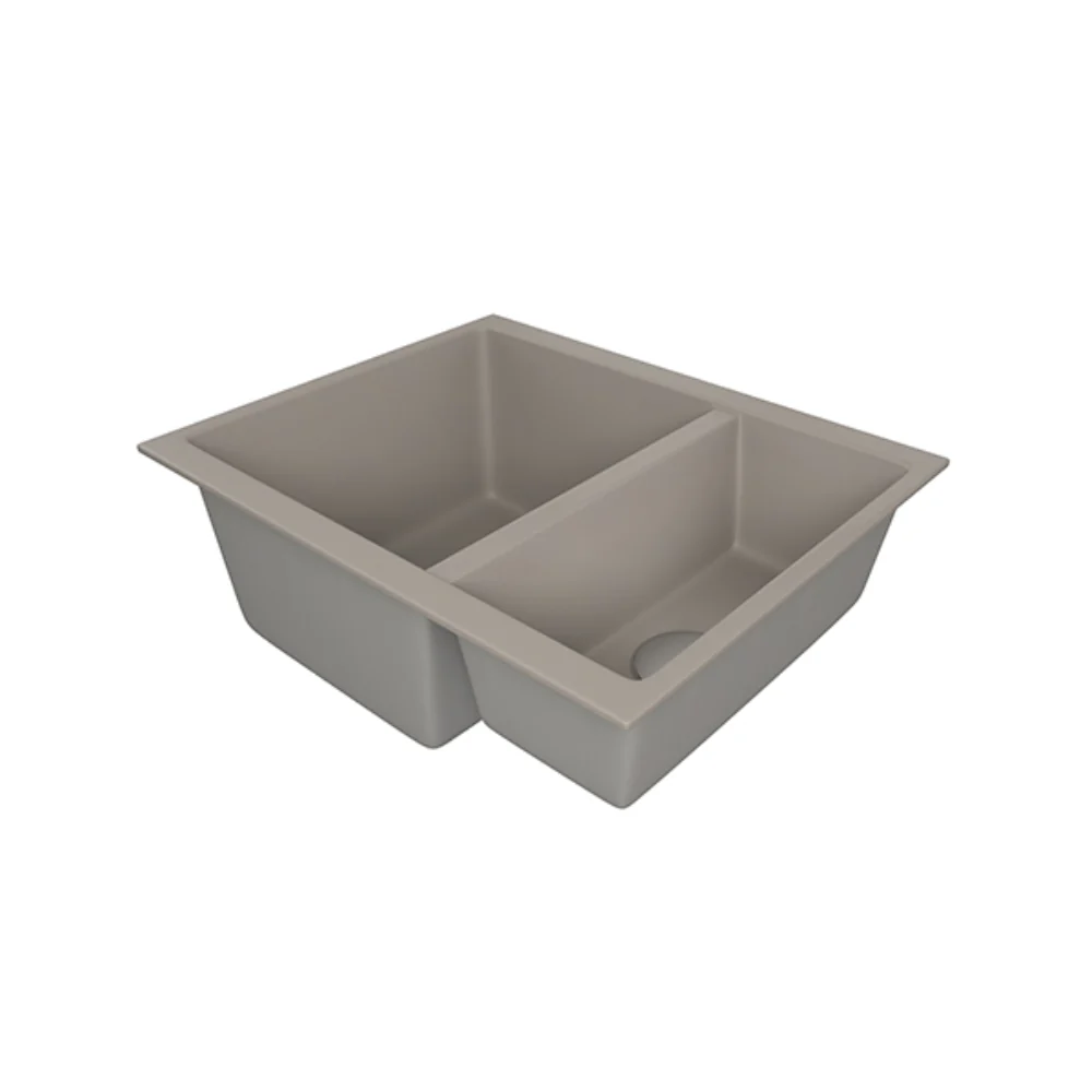 CAVADUO 335/155U Concrete Purquartz Double Bowl Sink
