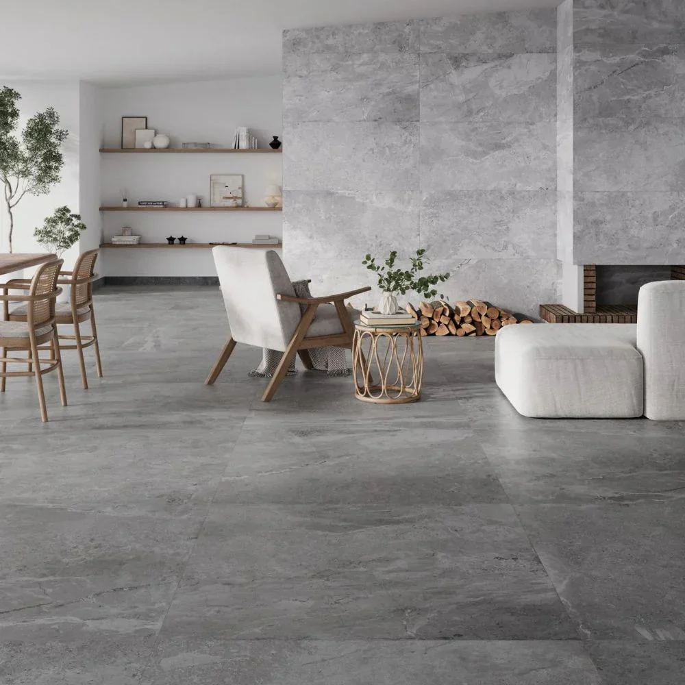 Eifel Silver Stone Effect Tile 45 x 90cm