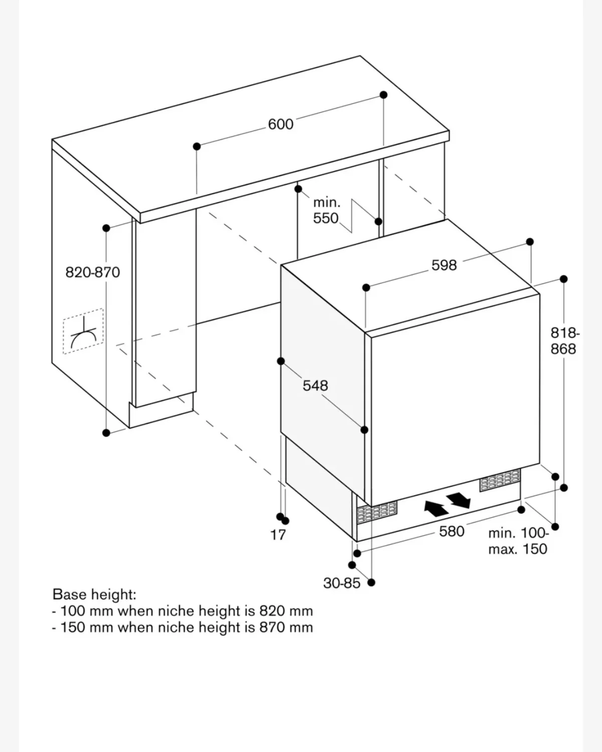 Gaggenau 200 series built-under freezer soft close flat hinge 82 x 59.8 cm RF200203 - Image 3