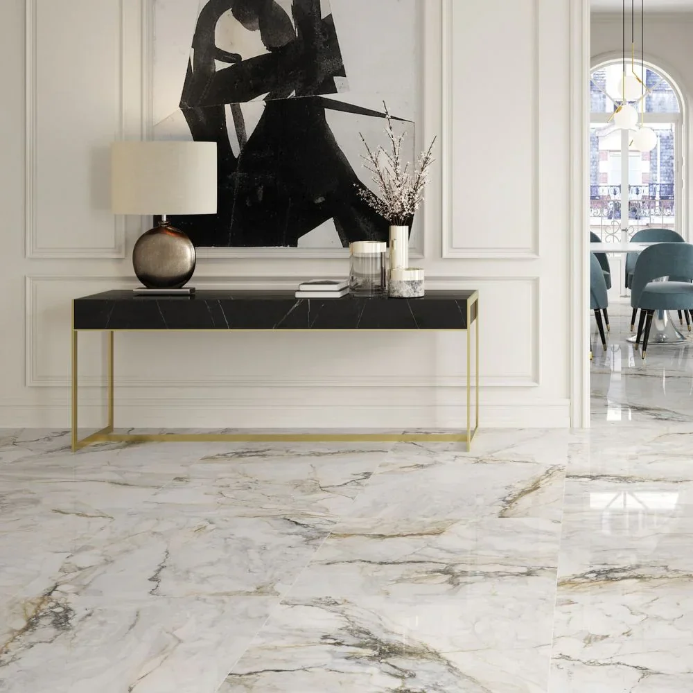 Golden Hue Marble Porcelain Tile - Image 3