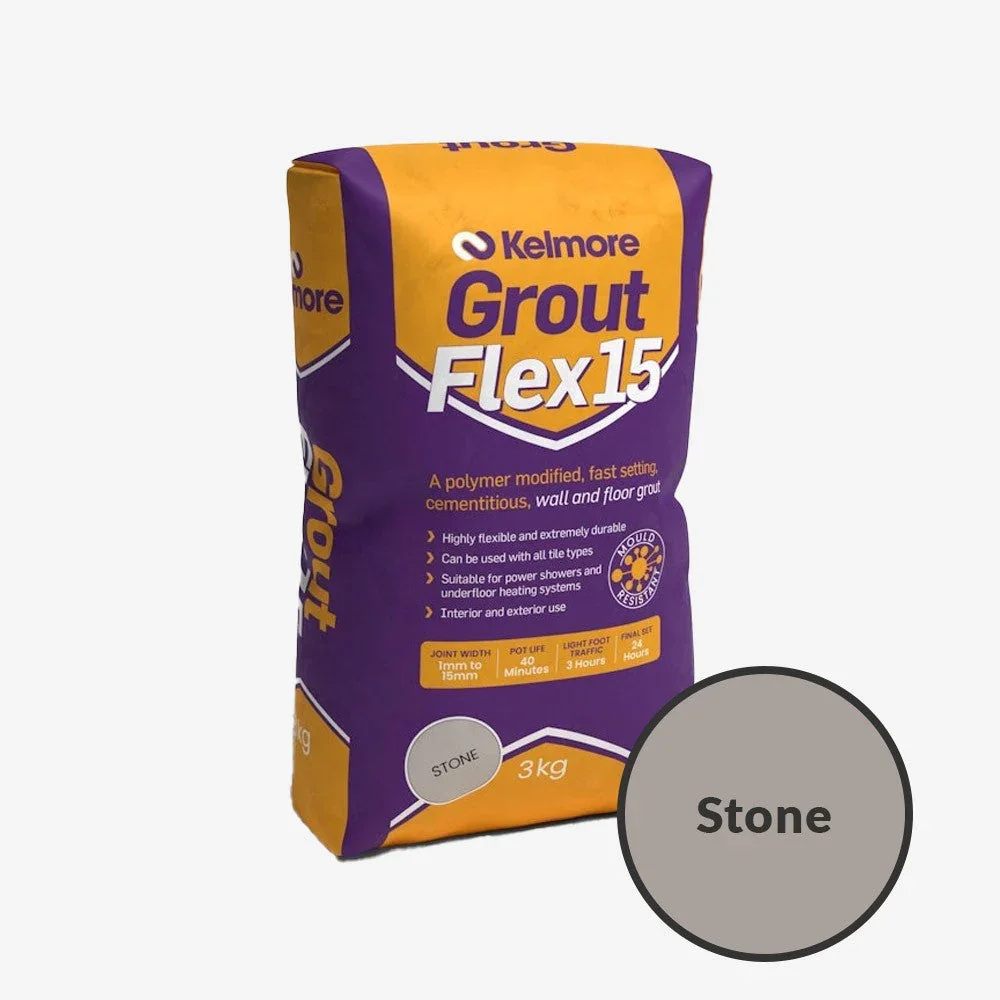 Kelmore Flex15 Wall & Floor Coloured Tiling Grout | 3kg - Image 17
