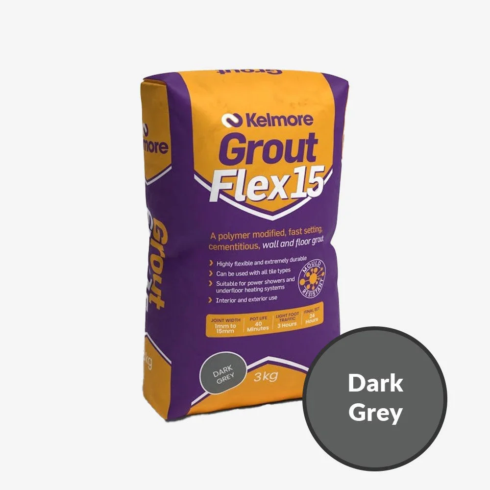 Kelmore Flex15 Wall & Floor Coloured Tiling Grout | 3kg - Image 6