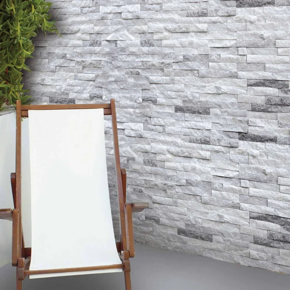Quazite Grey Split-Faced Porcelain Tile 15 x 55cm