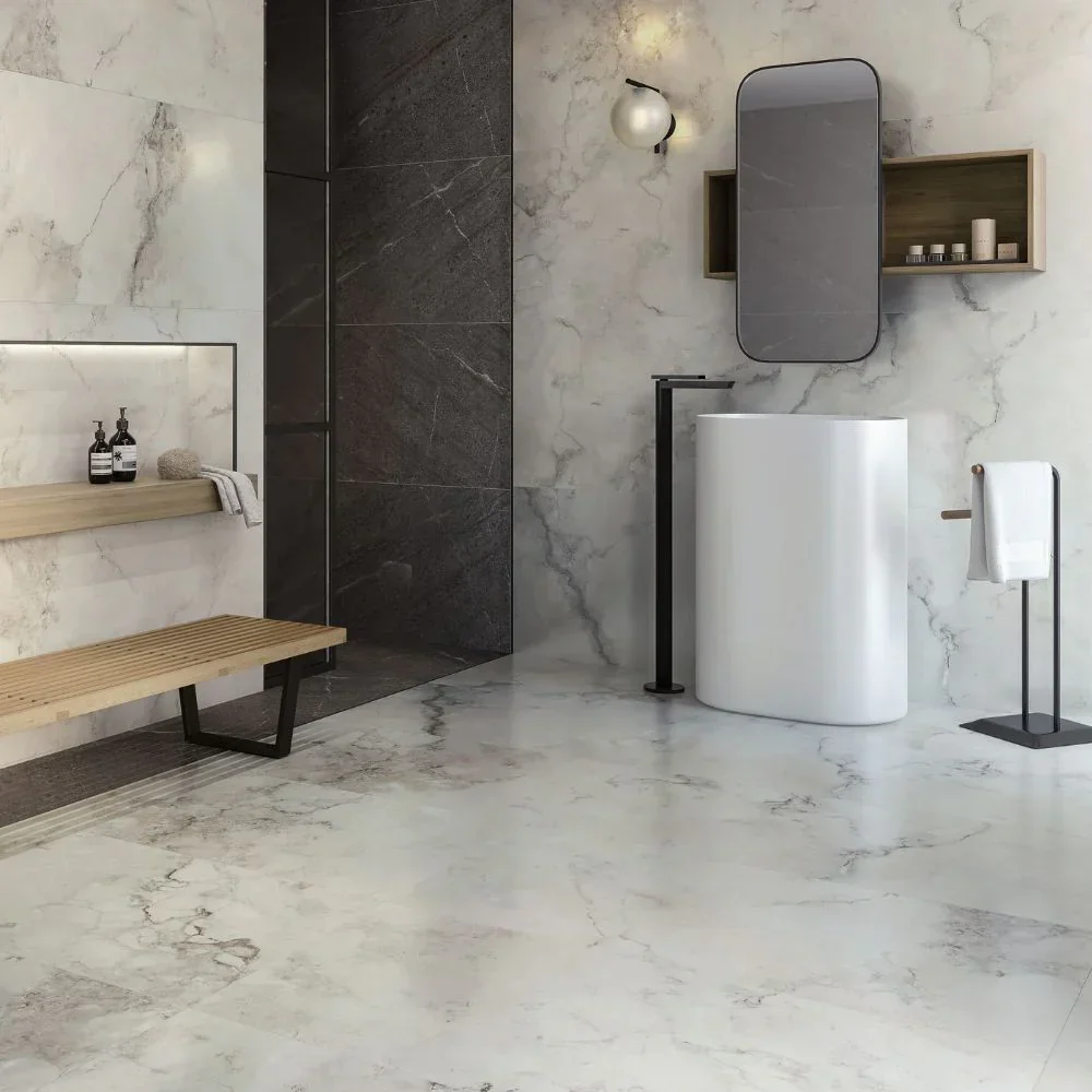 Retro White Porcelain Tile 100 x 100cm