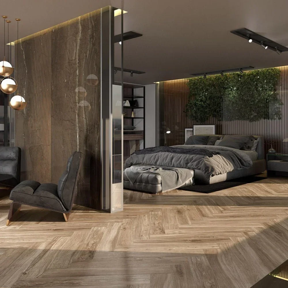 Roveria Brown Porcelain Tile 15 x 90cm