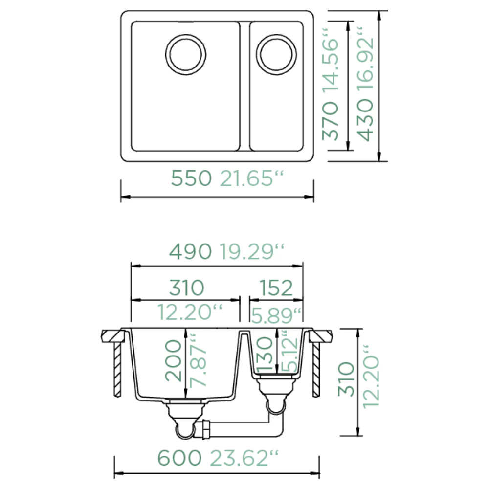SCHOCK Greenwich N 150 Puro Undermount Sink - Image 7