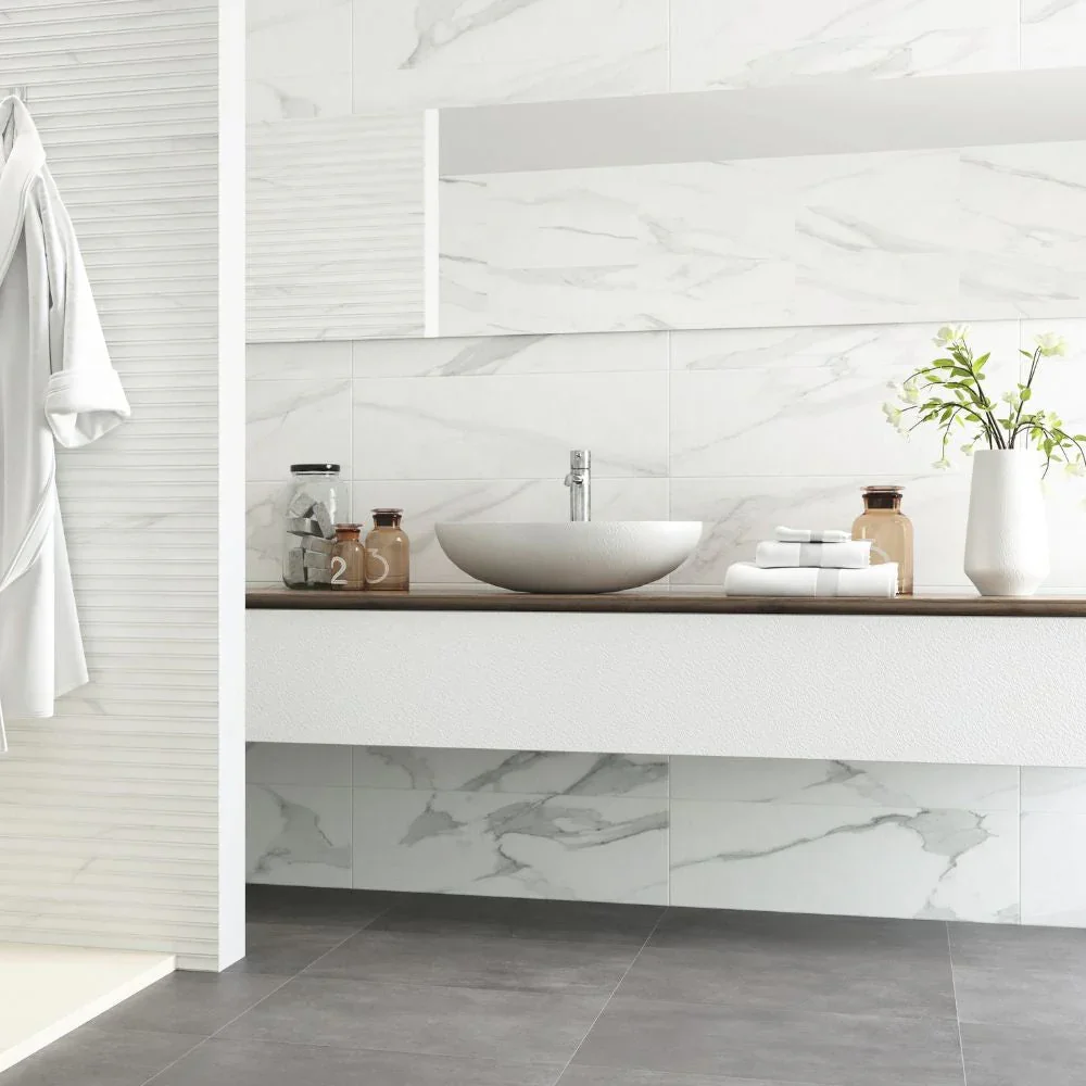 Stately White Marble Porcelain Tile 60 x 60cm