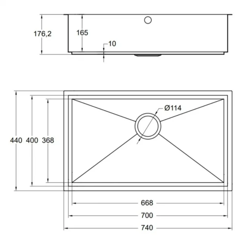 The 1810 Company Axixuno 700U 1.0 Bowl Undermount Kitchen Sink - Gun Metal - Image 4