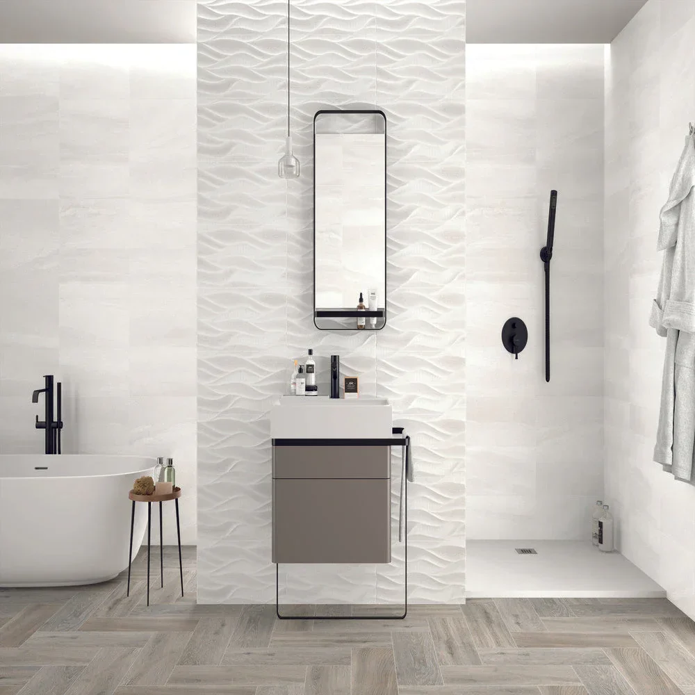 Walfield White Wall Tile 25 x 50cm